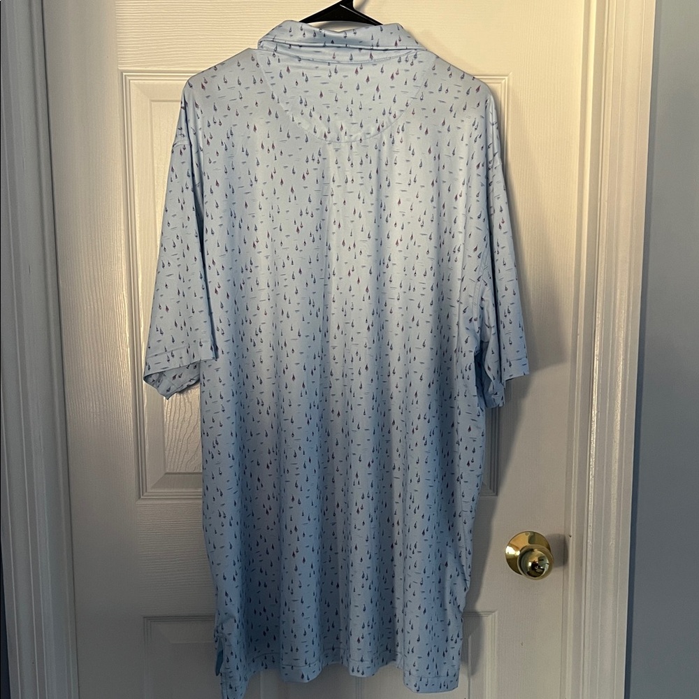Peter Millar Light Blue Patterned Polo Shirt - Picture 5 of 5